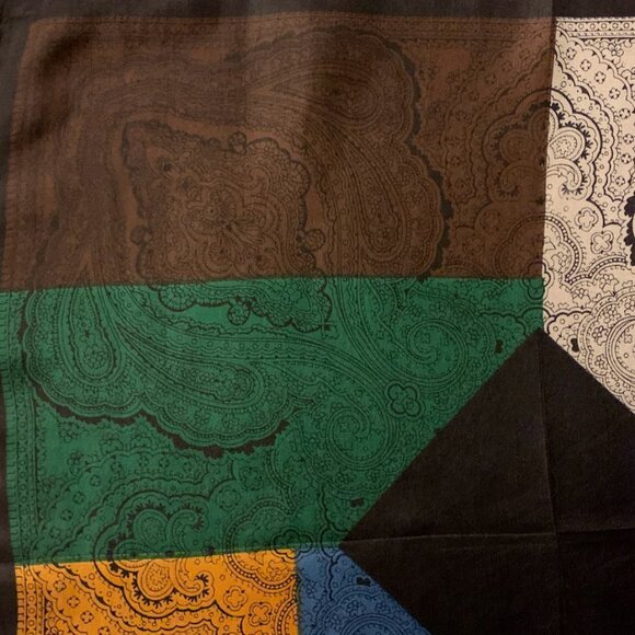 Vintage Dumont 100% Silk Scarf Made in Italy 18” Square Geometric Paisley - Picture 4 of 7